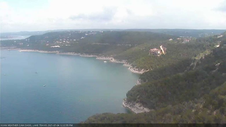 Lake Travis webcam, July 4, 2021 12:25 PM CT