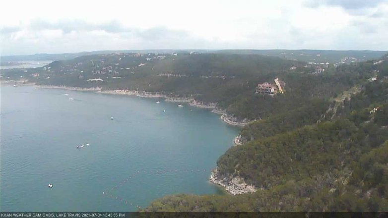 Lake Travis webcam, July 4, 2021 12:45 PM CT