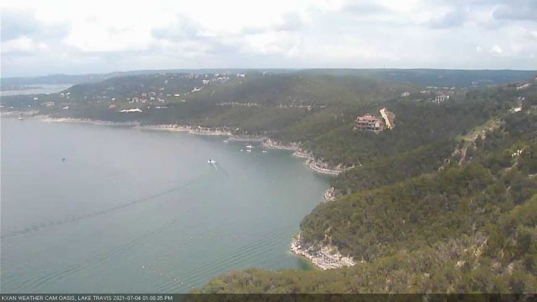 Lake Travis webcam, July 4, 2021 1:00 PM CT
