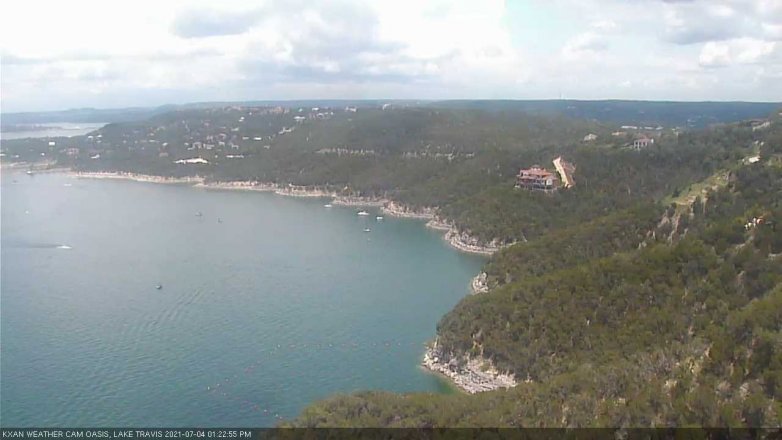 Lake Travis webcam, July 4, 2021 1:25 PM CT