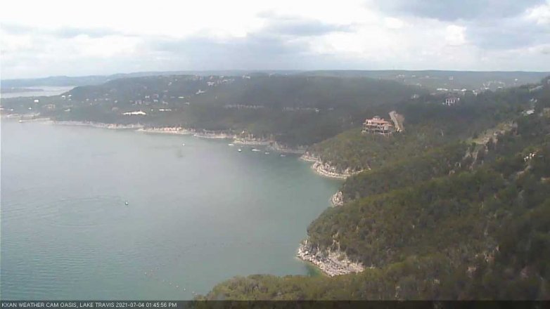 Lake Travis webcam, July 4, 2021 1:45 PM CT