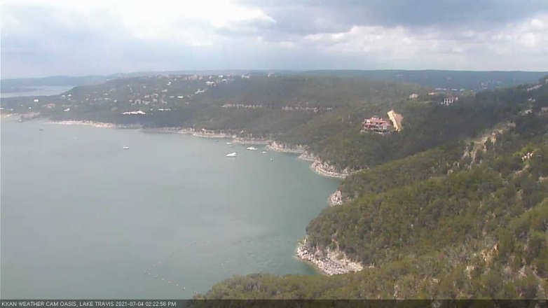 Lake Travis webcam, July 4, 2021 2:25 PM CT