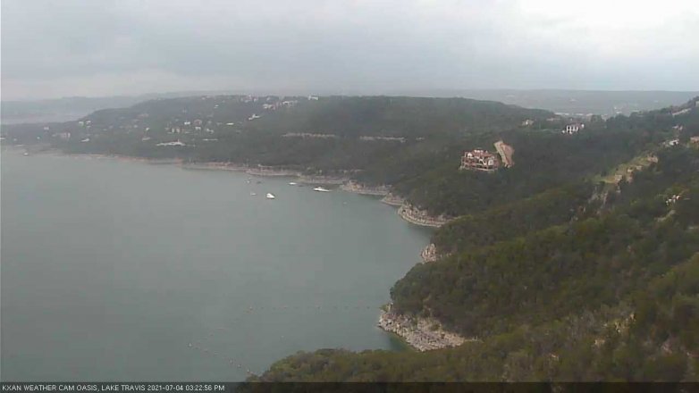 Lake Travis webcam, July 4, 2021 3:25 PM CT