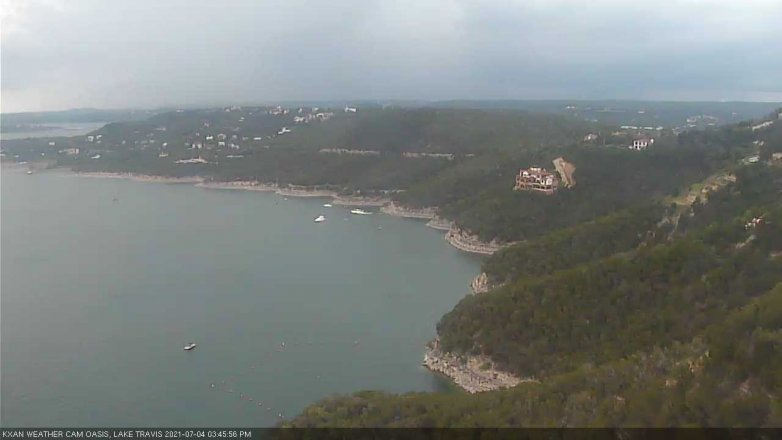 Lake Travis webcam, July 4, 2021 3:45 PM CT