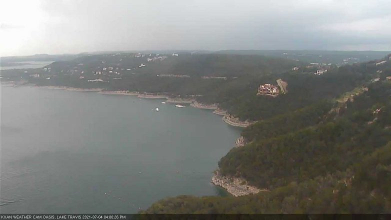 Lake Travis webcam, July 4, 2021 4:00 PM CT