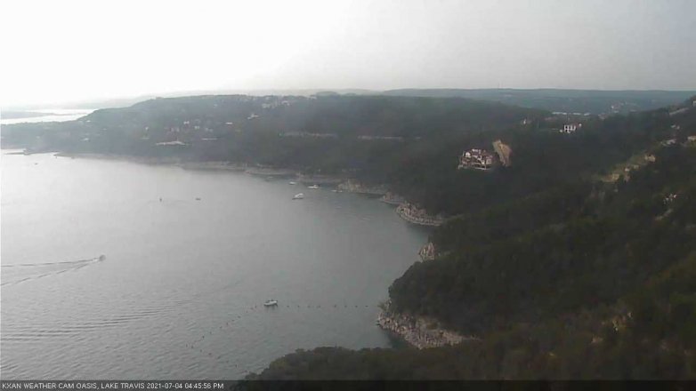Lake Travis webcam, July 4, 2021 4:45 PM CT
