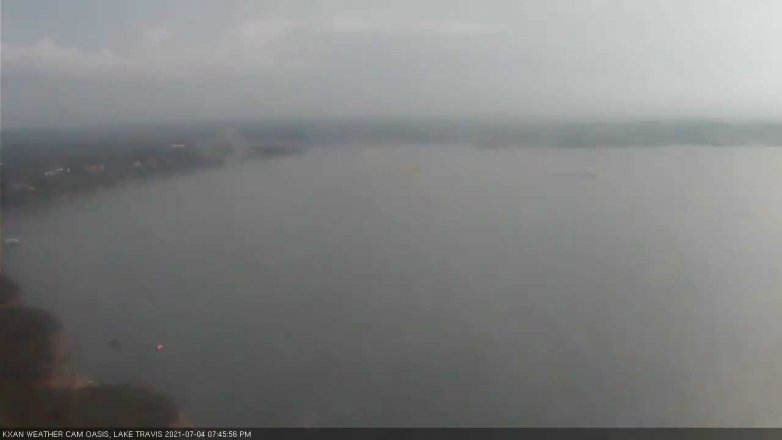 Lake Travis webcam, July 4, 2021 7:45 PM CT