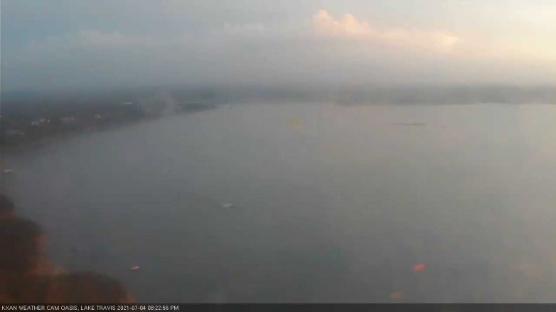 Lake Travis webcam, July 4, 2021 8:25 PM CT