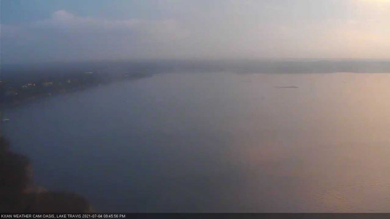Lake Travis webcam, July 4, 2021 8:45 PM CT