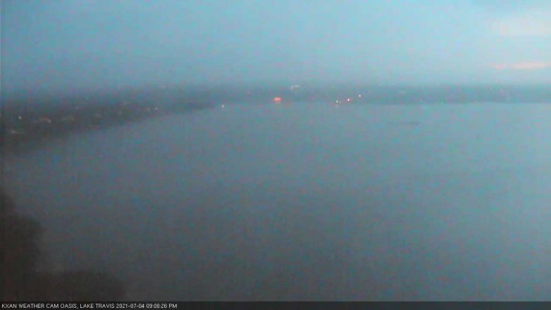 Lake Travis webcam, July 4, 2021 9:00 PM CT