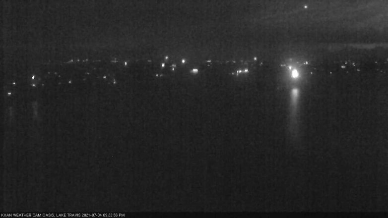 Lake Travis webcam, July 4, 2021 9:25 PM CT