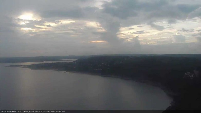 Lake Travis webcam, July 5, 2021 7:45 PM CT