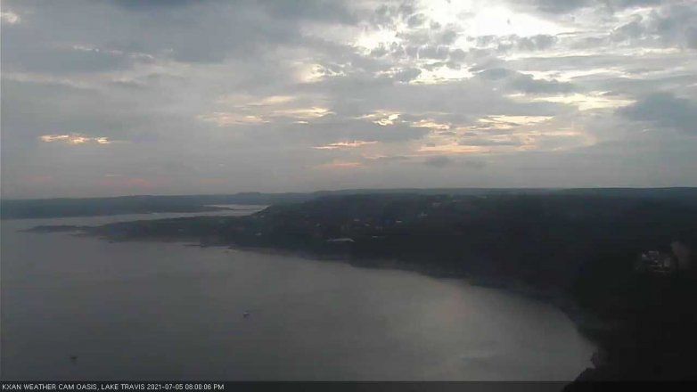 Lake Travis webcam, July 5, 2021 8:00 PM CT