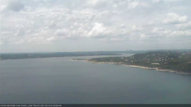 Lake Travis webcam, August 18, 2021 1:45 PM CT