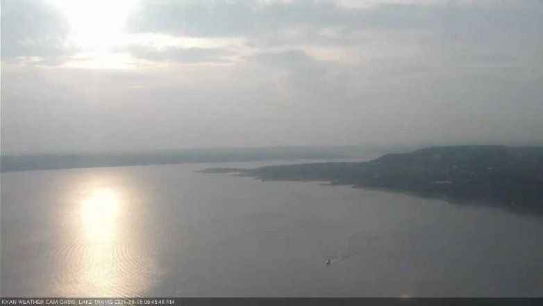 Lake Travis webcam, August 18, 2021 6:45 PM CT