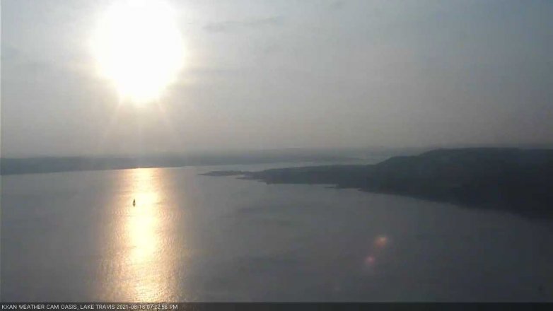 Lake Travis webcam, August 18, 2021 7:25 PM CT