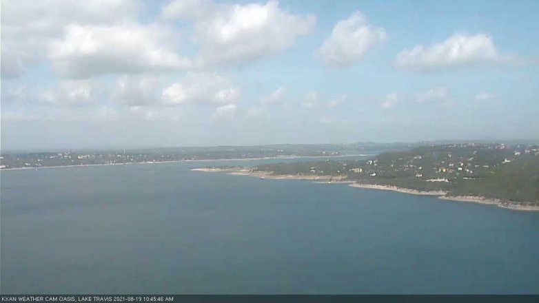 Lake Travis webcam, August 19, 2021 10:45 AM CT