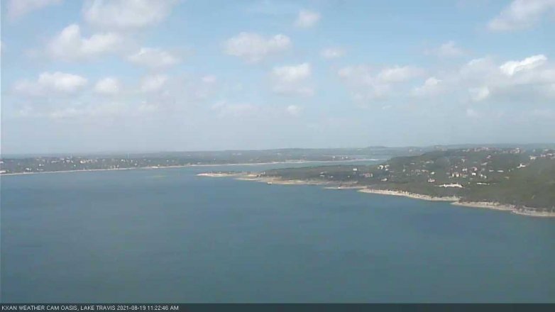 Lake Travis webcam, August 19, 2021 11:25 AM CT