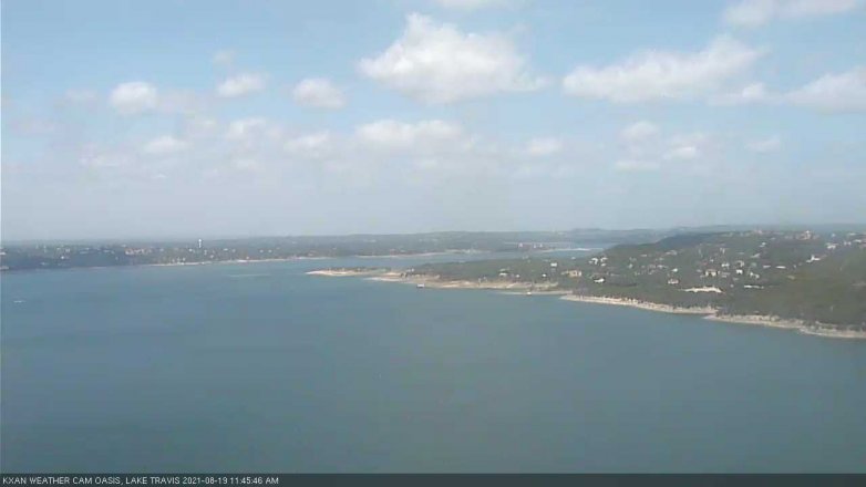 Lake Travis webcam, August 19, 2021 11:45 AM CT