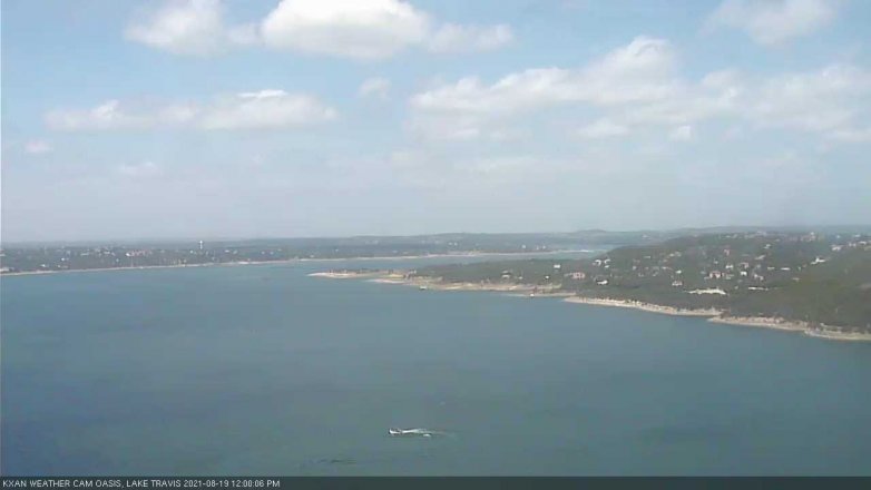 Lake Travis webcam, August 19, 2021 12:00 PM CT