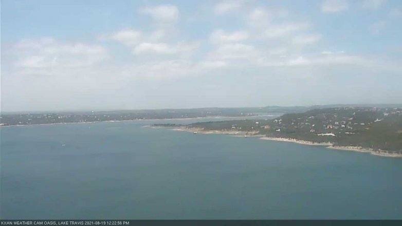 Lake Travis webcam, August 19, 2021 12:25 PM CT