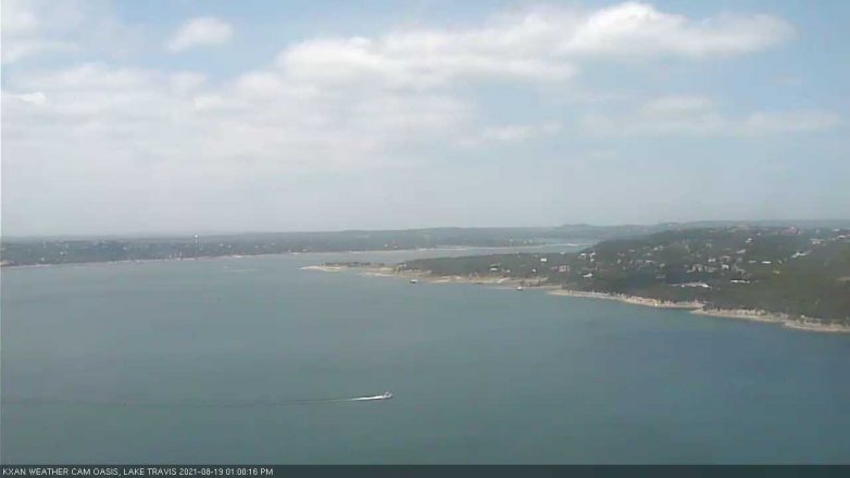 Lake Travis webcam, August 19, 2021 1:00 PM CT