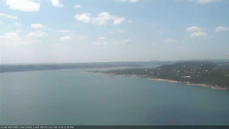 Lake Travis webcam, August 19, 2021 3:25 PM CT