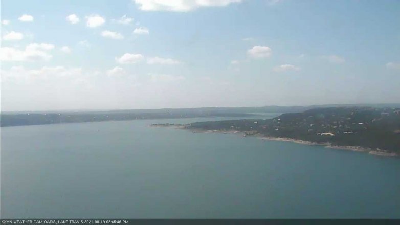 Lake Travis webcam, August 19, 2021 3:45 PM CT