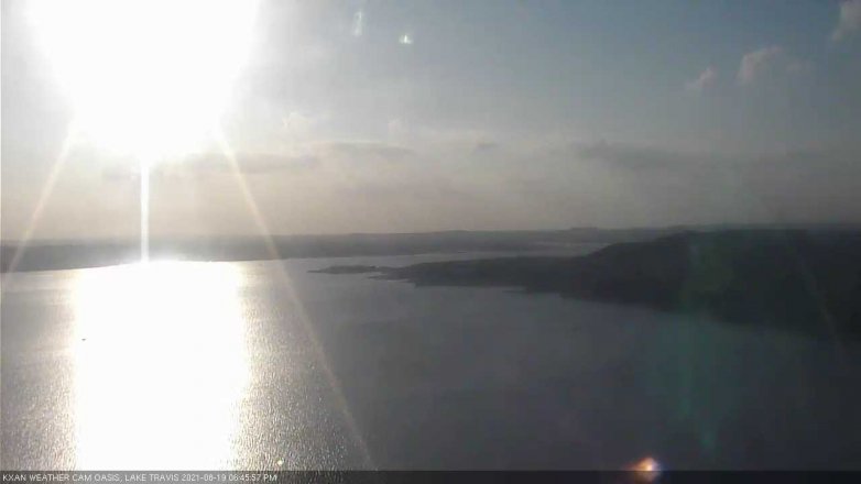 Lake Travis webcam, August 19, 2021 6:45 PM CT