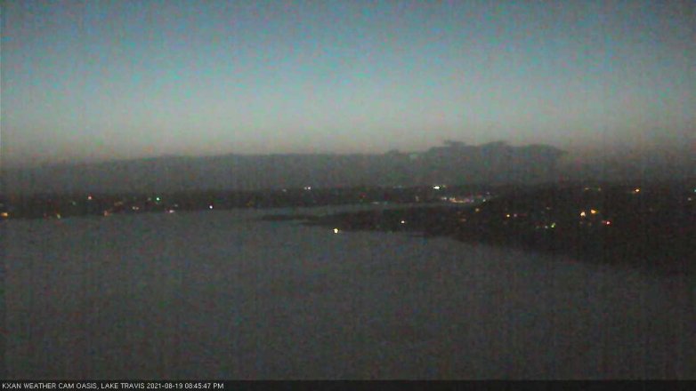 Lake Travis webcam, August 19, 2021 8:45 PM CT