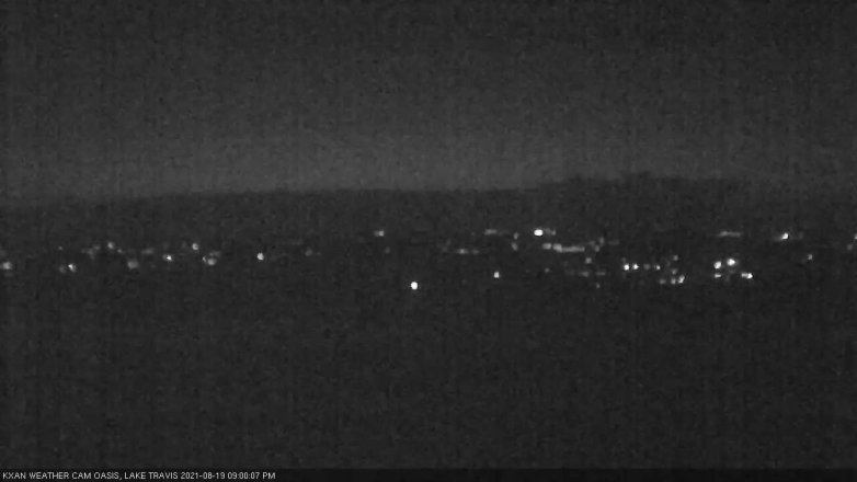 Lake Travis webcam, August 19, 2021 9:00 PM CT