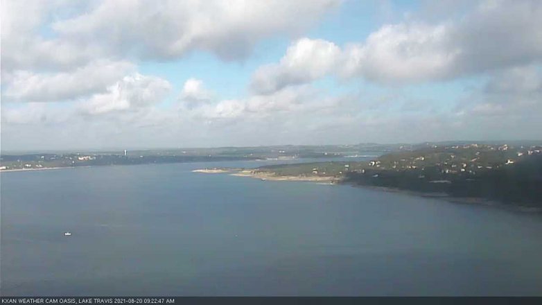 Lake Travis webcam, August 20, 2021 9:25 AM CT
