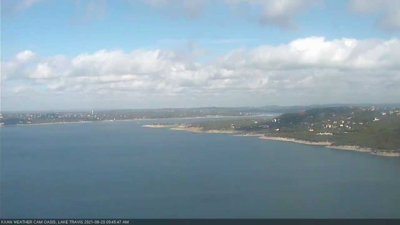 Lake Travis webcam, August 20, 2021 9:45 AM CT