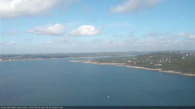 Lake Travis webcam, August 20, 2021 10:00 AM CT