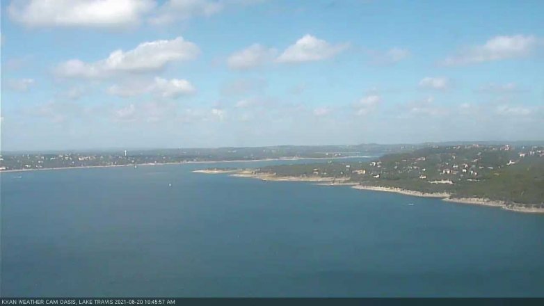 Lake Travis webcam, August 20, 2021 10:45 AM CT