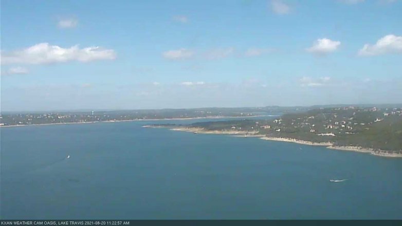 Lake Travis webcam, August 20, 2021 11:25 AM CT