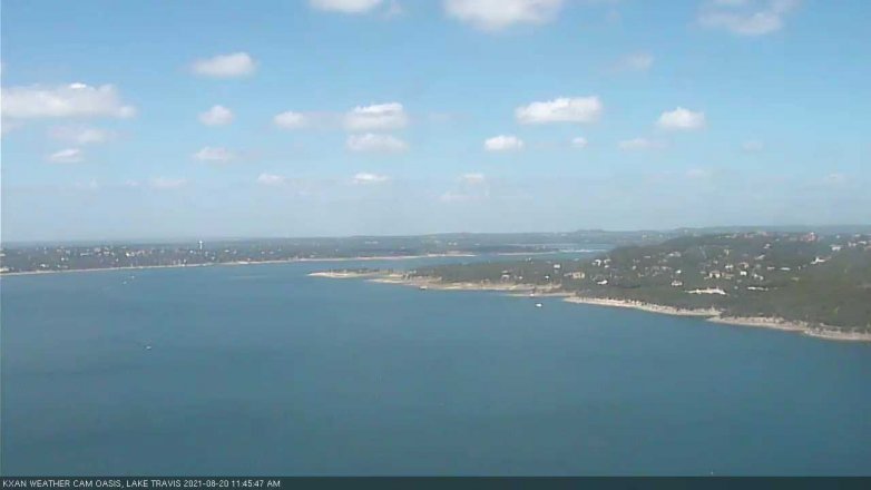 Lake Travis webcam, August 20, 2021 11:45 AM CT