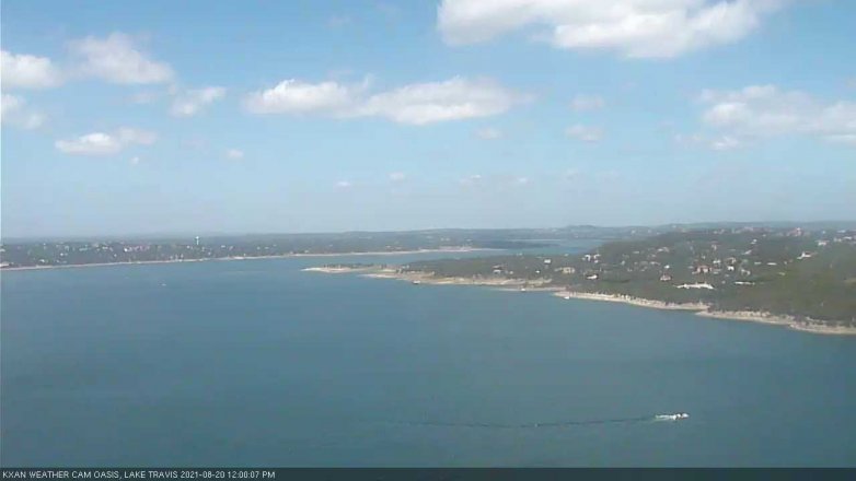 Lake Travis webcam, August 20, 2021 12:00 PM CT