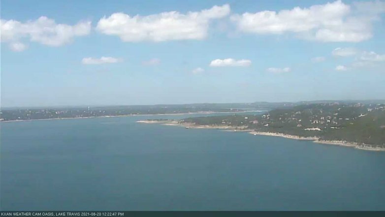 Lake Travis webcam, August 20, 2021 12:25 PM CT