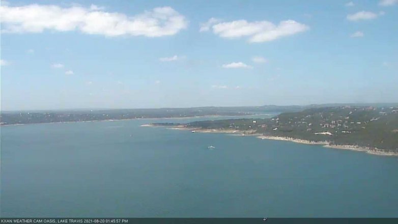 Lake Travis webcam, August 20, 2021 1:45 PM CT