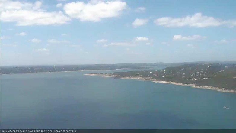 Lake Travis webcam, August 20, 2021 2:00 PM CT
