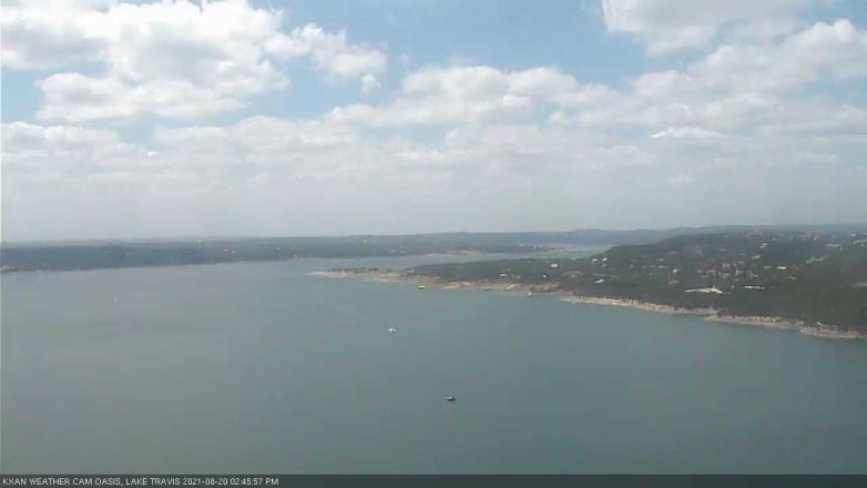 Lake Travis webcam, August 20, 2021 2:45 PM CT