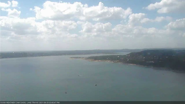Lake Travis webcam, August 20, 2021 3:45 PM CT