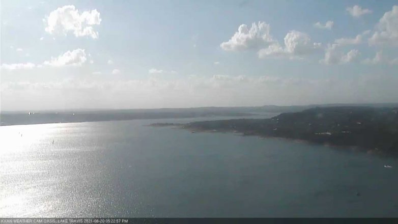 Lake Travis webcam, August 20, 2021 5:25 PM CT
