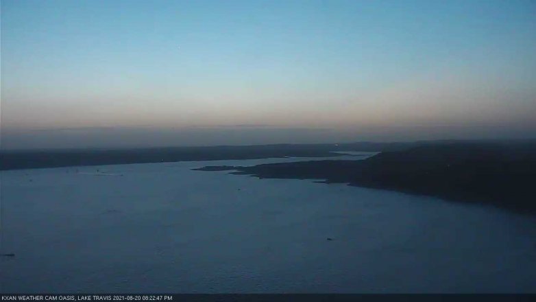 Lake Travis webcam, August 20, 2021 8:25 PM CT
