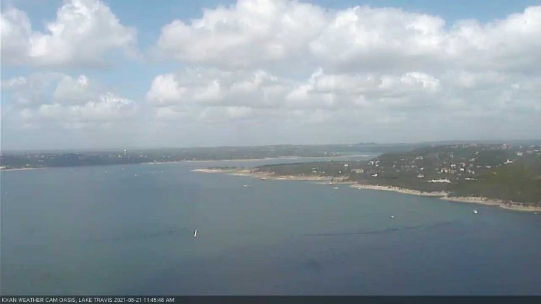 Lake Travis webcam, August 21, 2021 11:45 AM CT