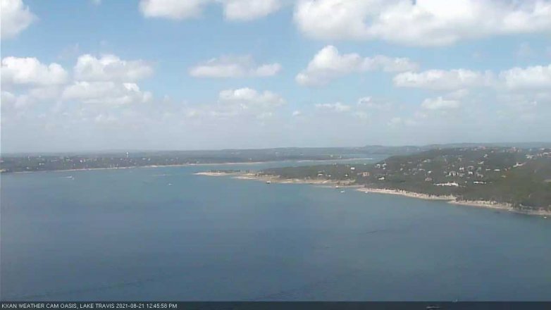 Lake Travis webcam, August 21, 2021 12:45 PM CT