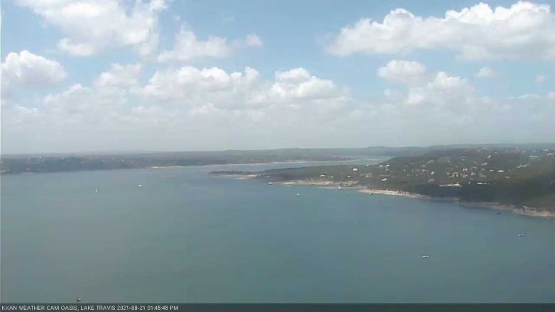 Lake Travis webcam, August 21, 2021 1:45 PM CT