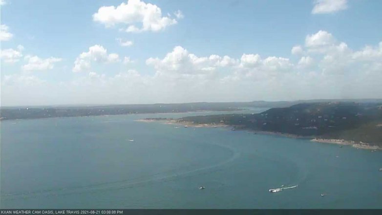 Lake Travis webcam, August 21, 2021 3:00 PM CT