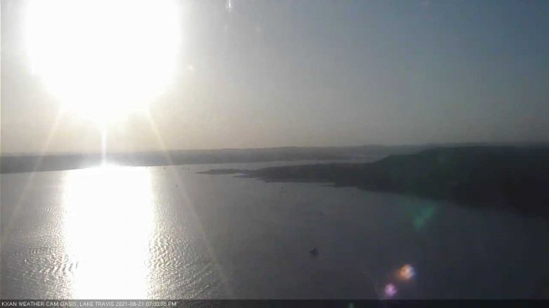 Lake Travis webcam, August 21, 2021 7:00 PM CT